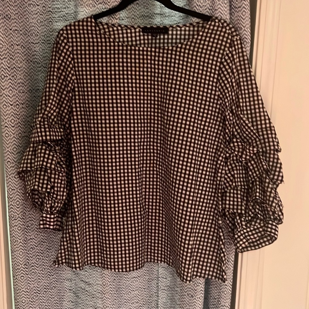 Sanctuary black and white gingham blouse